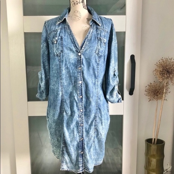 Guess Denim/Cotton Mini Dress - Picture 1 of 10